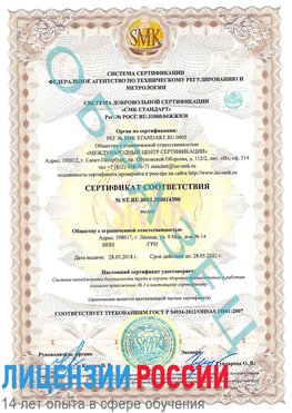 Образец сертификата соответствия Кимры Сертификат OHSAS 18001